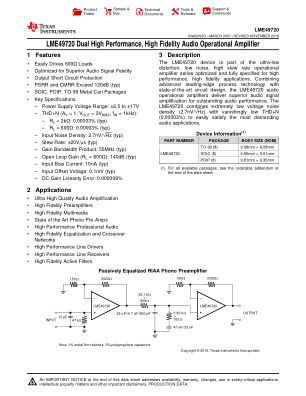 LME49720 datasheet cover page