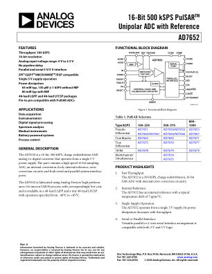AD7652 数据手册首页
