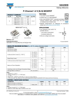 SI8429DB 数据手册首页