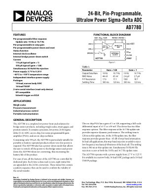 AD7780 数据手册首页