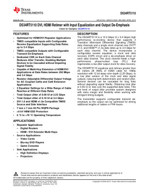 DS34RT5110 datasheet cover page
