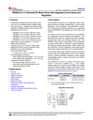 DRV8231A datasheet cover page