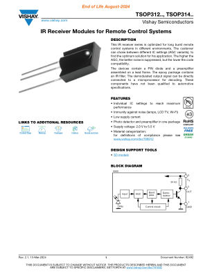 TSOP312 datasheet cover page