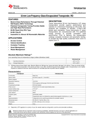 TRPGR30ATGB 数据手册首页