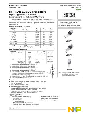 MRF101AN 数据手册首页