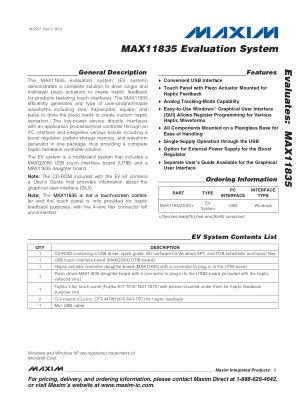 MAX11835TEVS datasheet cover page