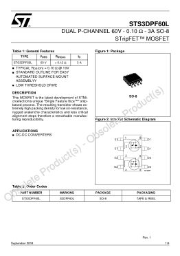 STS3DPF60L datasheet cover page