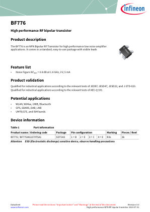 BF776 datasheet cover page
