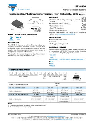 SFH6156 datasheet cover page