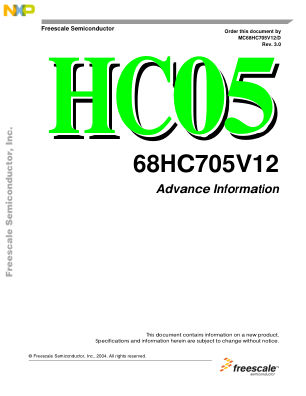 MC68HC705V12 datasheet cover page