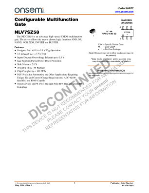 NLV7SZ58 数据手册首页