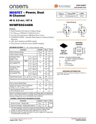 NVMFD5C446N 数据手册首页