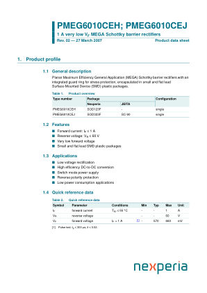 PMEG6010CEJ 数据手册首页