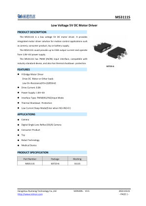 MS3111S datasheet cover page