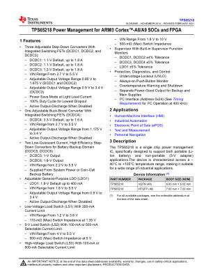 TPS65218 datasheet cover page
