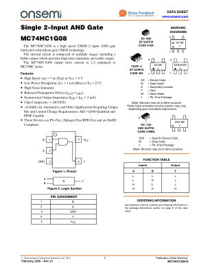 MC74HC1G08 数据手册首页