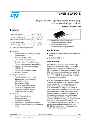 VN5E160ASO-E 数据手册首页