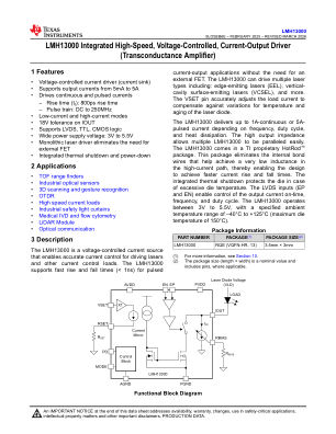 LMH13000 datasheet cover page