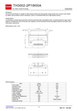 TH3002-2P1W00A datasheet cover page