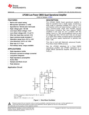 LPC660 数据手册首页