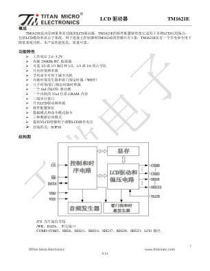 TM1621E 数据手册首页