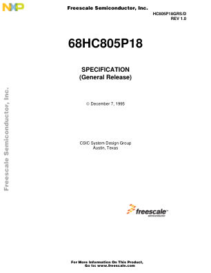 HC805P18GRS 数据手册首页