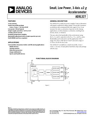 ADXL327 datasheet cover page