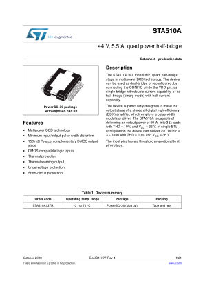 STA510A datasheet cover page