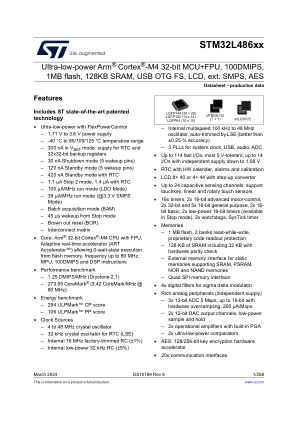 STM32L486JG datasheet cover page