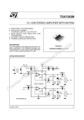 TDA7263M datasheet cover page