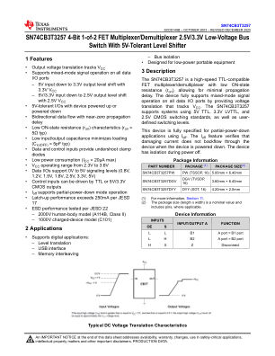 SN74CB3T3257 datasheet cover page