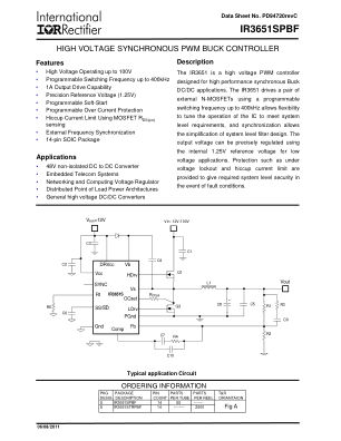 IR3651S datasheet cover page