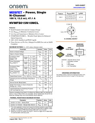 NVMFS015N10MCL datasheet cover page