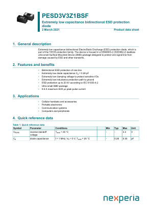 PESD3V3Z1BSFYL datasheet cover page