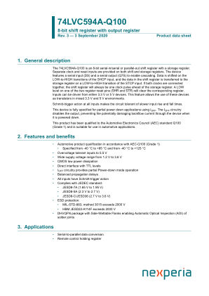 74LVC594APW-Q100118 datasheet cover page