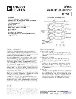 AD7226 数据手册首页