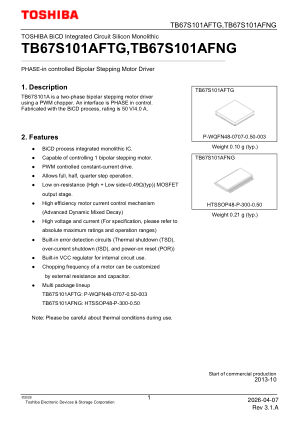 TB67S101AFTG datasheet cover page