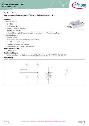 DDB2U60N07W1RF-B58 datasheet cover page