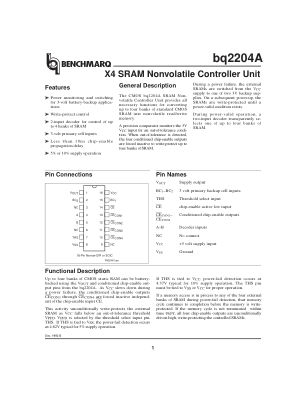 BQ2204A datasheet cover page