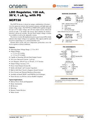 NCP730 datasheet cover page