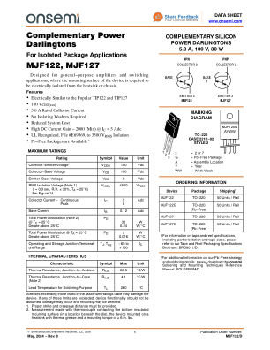 MJF122 datasheet cover page