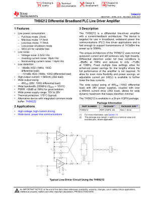 THS6212 datasheet cover page