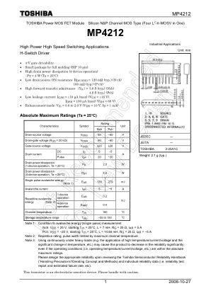MP4212 datasheet cover page