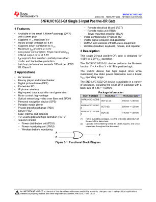 SN74LVC1G32-Q1 datasheet cover page