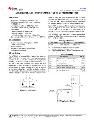 JFE2325 数据手册首页