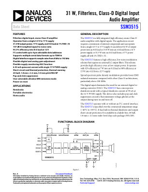 SSM3515 数据手册首页