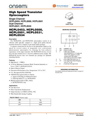 HCPL0534 datasheet cover page