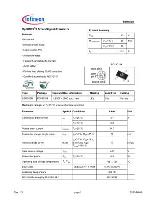 BSR302N datasheet cover page