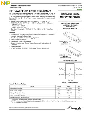MRF6VP121KH 数据手册首页