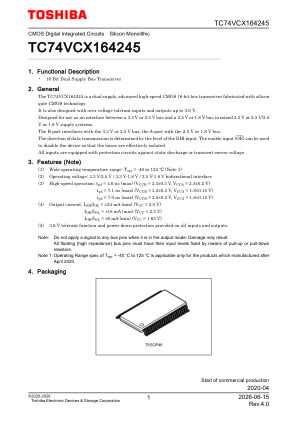 TC74VCX164245 datasheet cover page